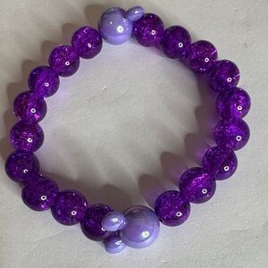 Purple Mickey head Beaded Bracelet